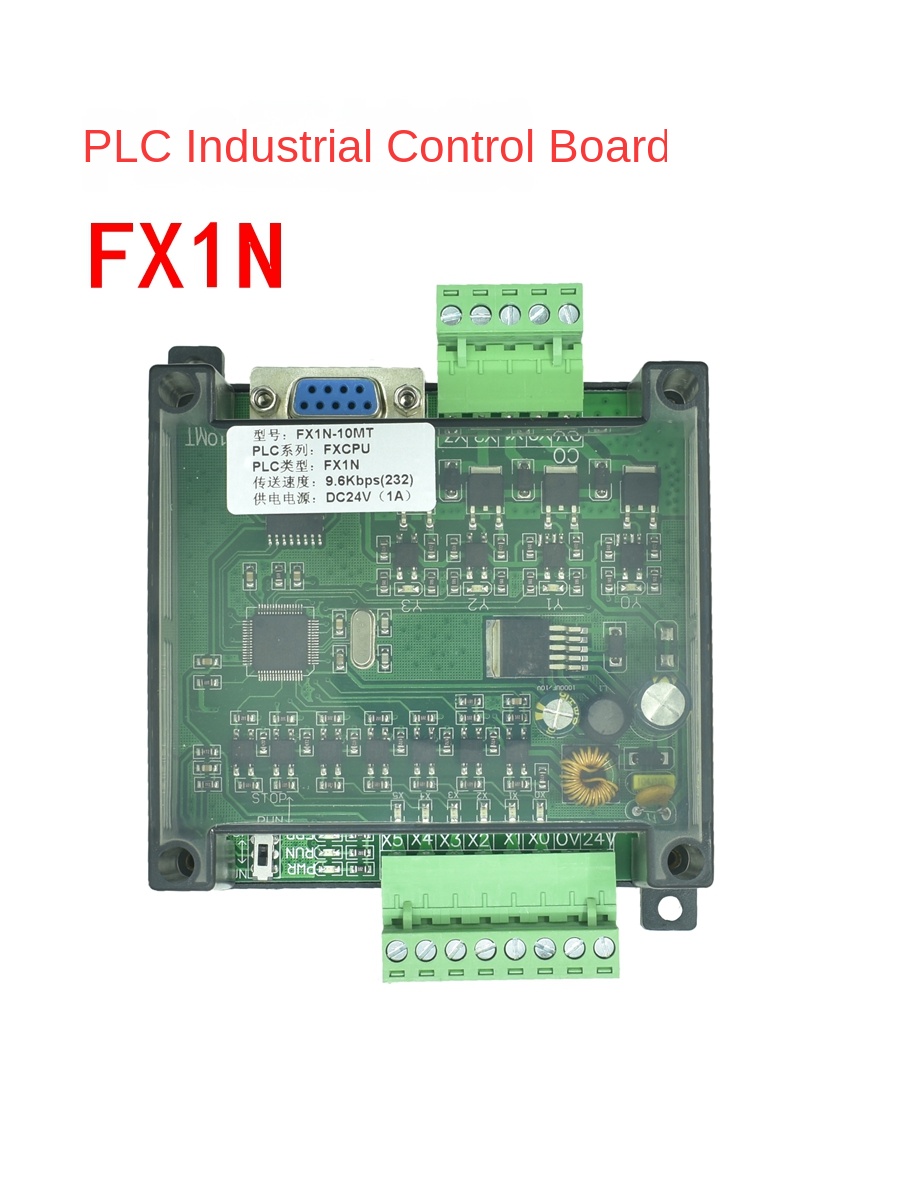 Board mạch PLC JX FX1N 10MT Với 6 Input 4 Output Transistor, RS232 9,6kbps, 24VDC, Vỏ Gắn Ray Tiện Lợi, GX Works2 Mitsubishi - 1N10MT transistor