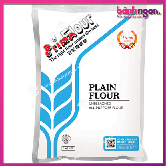 Bột Mì Đa Dụng Số 11 Plain Flour (All-Purpose Flour) PRIMA Singapore Túi 1kg