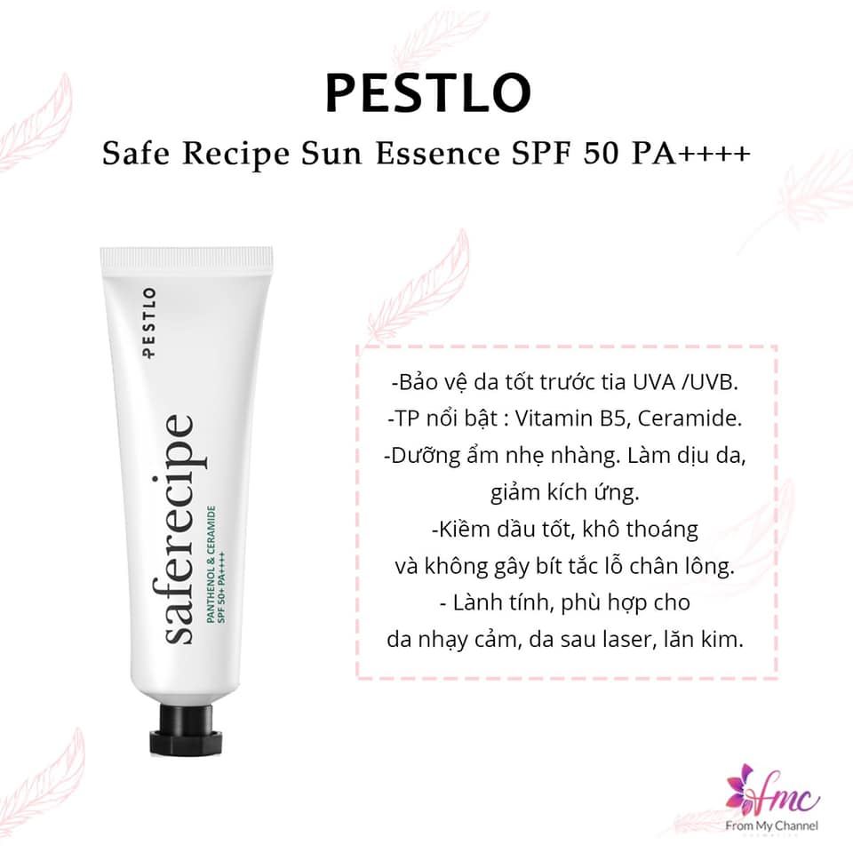 Kem Chống Nắng An Toàn Lành Tính Pestlo Safe Recipe Essence Spf50+/Pa++++ 15Ml/50Ml