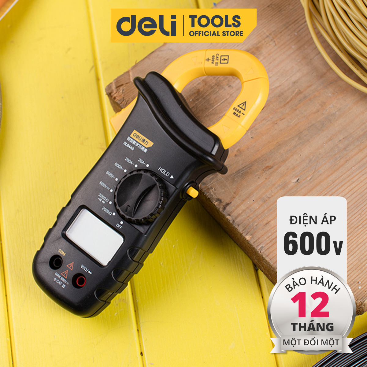 Đồng Hồ Kẹp Đo Dòng Điện Ampe 600V Deli Chuyên Dụng Chính Hãng - Độ Chính Xác Cao Dễ Dàng Sử Dụng -