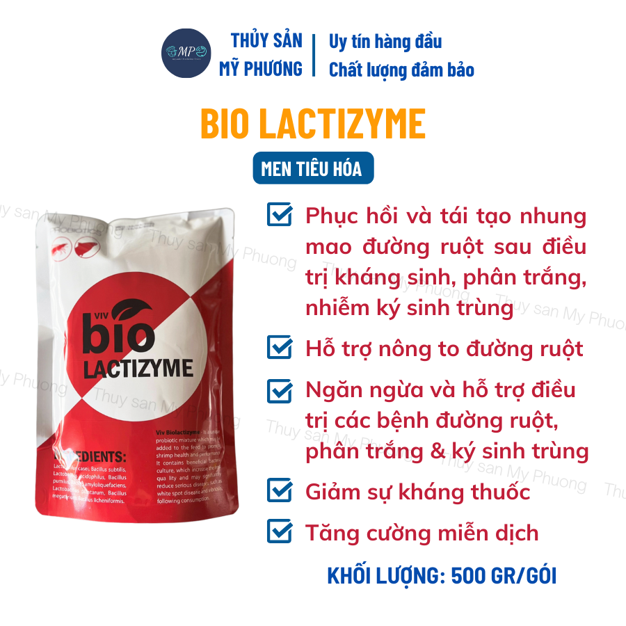 Men tiêu hóa enzyme nông to đường ruột Bio Lactyzime ngừa phân trắng kích thích ăn lớn nhanh tôm thẻ