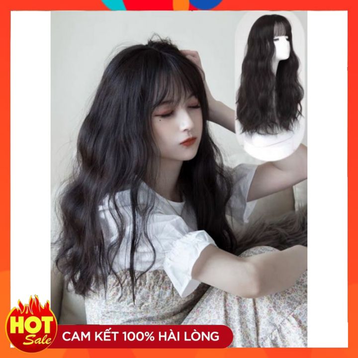 ☘️Tặng Lưới ☘️ Tóc Giả Nữ Cả Đầu - Tóc Giả Nguyên Đầu Xù 45Cm Phong Cách Dễ Thương Dịu Dàng Hàng Cao Cấp