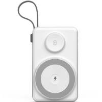 Pin dự phòng magsafe 3in1 22.5W Choetech B695 tích hợp thêm dây cáp sạc Lightning và Type C