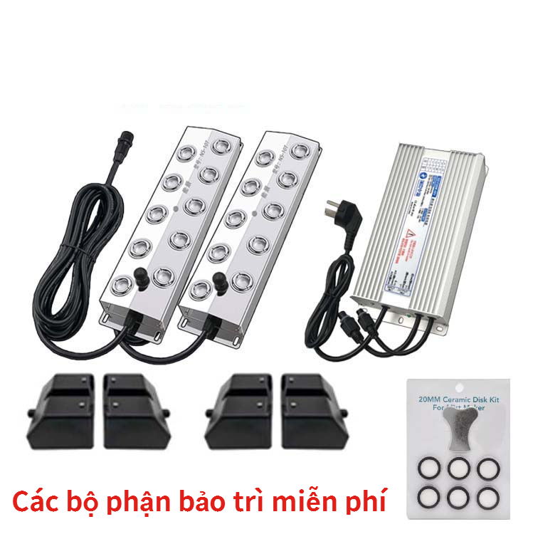 Vỉ Phun Sương Siêu Âm 6 Mắt 10 Mắt  kèm phao nổi vỉ +Nguồn điện chống thấm nước