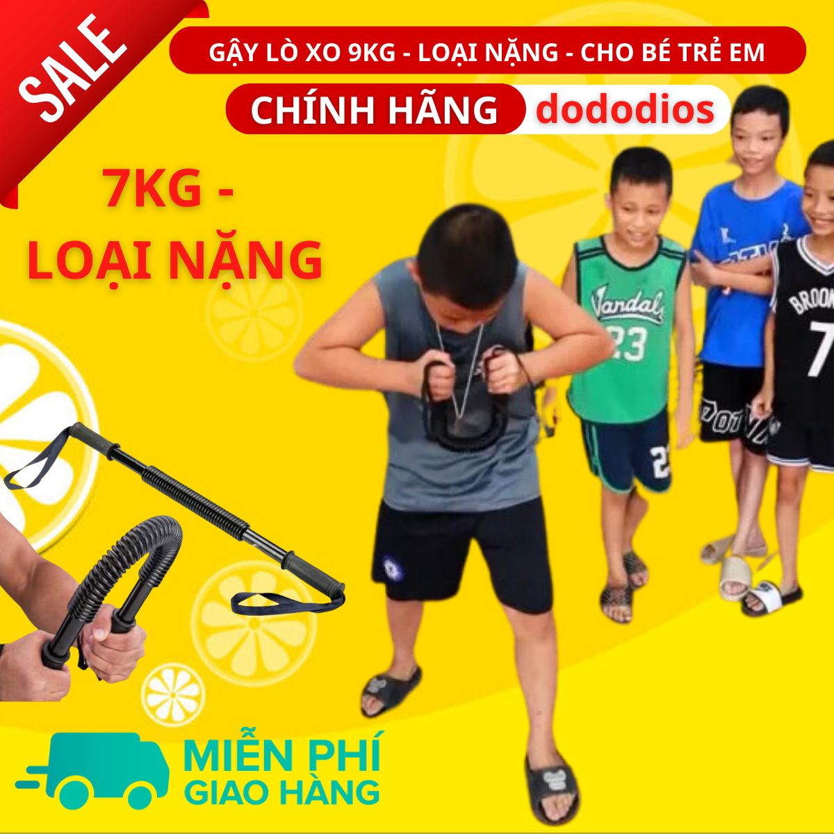thanh lò xo tập cơ tay 9kg cho bé trẻ em - dụng cụ tập thể dục thể thao gậy lò xo 9kg tại nhà - Chín