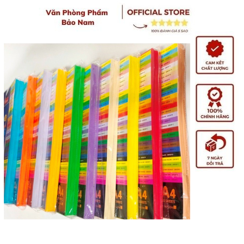 Bìa màu đặc biệt A4 (100 tờ/ Tập ) - Màu Đen Đỏ Cam Tím Xanh Lá xanh dương ...vvvv