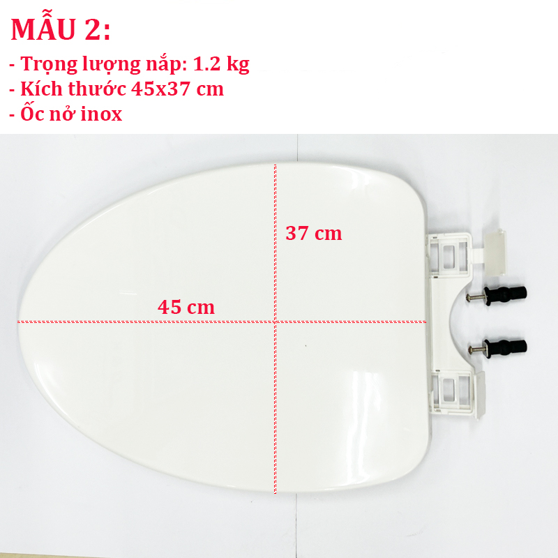 Nắp bồn cầu đóng rơi êm phù hợp bồn cầu Toto model C735 C818 838 C864 C948