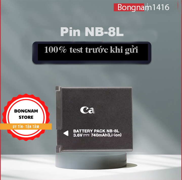 Pin thay thế Canon NB-8L cho máy ảnh Canon A3100IS A3300 PC1589 1474 1585 1475 1590…