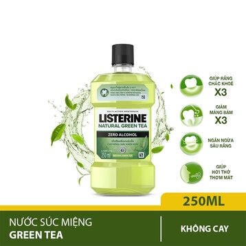 [HCM]Nước Súc Miệng Listerine Ngừa Sâu Răng Vị Trà Xanh Không Cay - Natural Green Tea