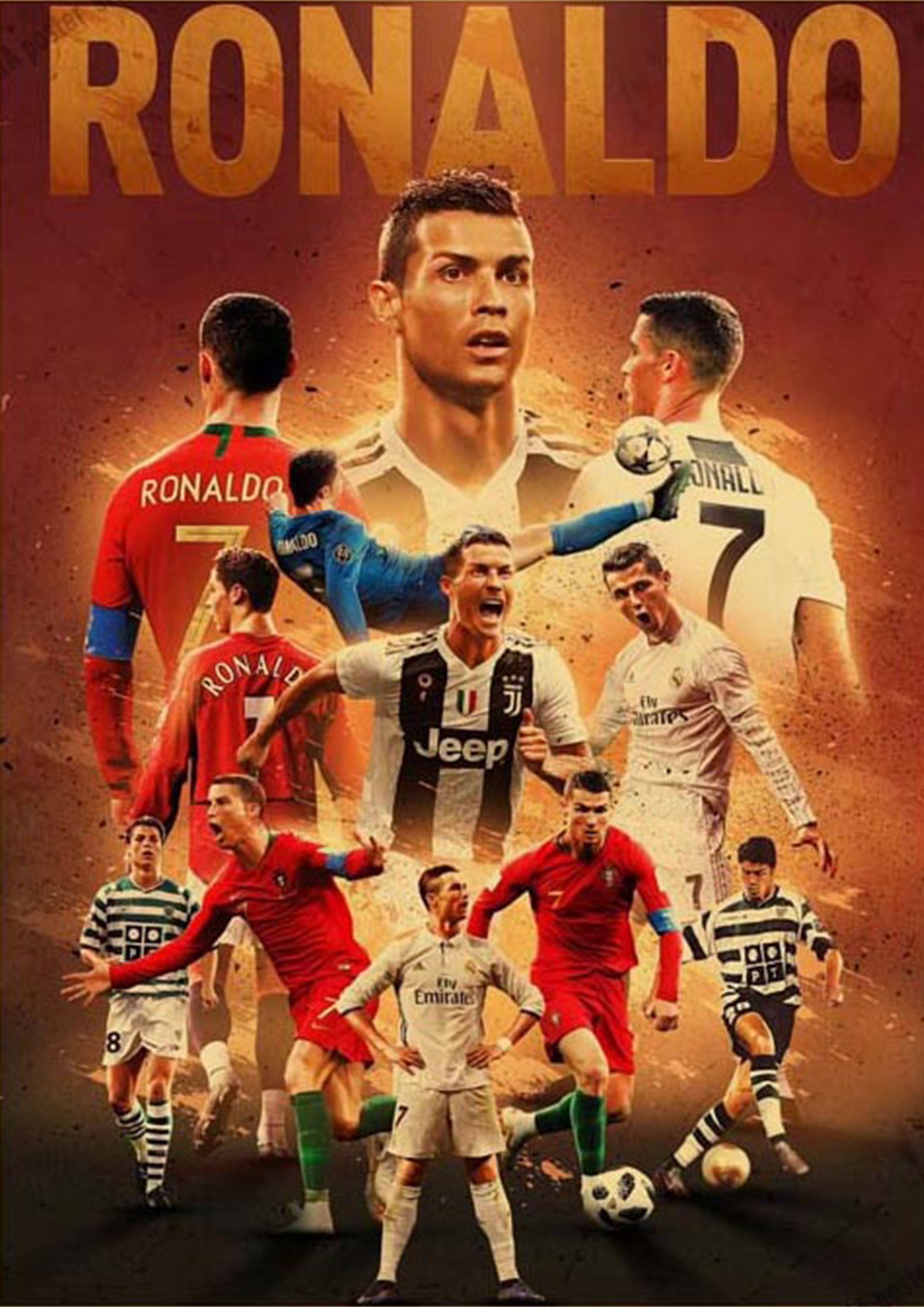 Tranh Treo Tường Trang Trí Hình Cầu Thủ Bóng Đá Neymar Messi Ronaldo MS: 260