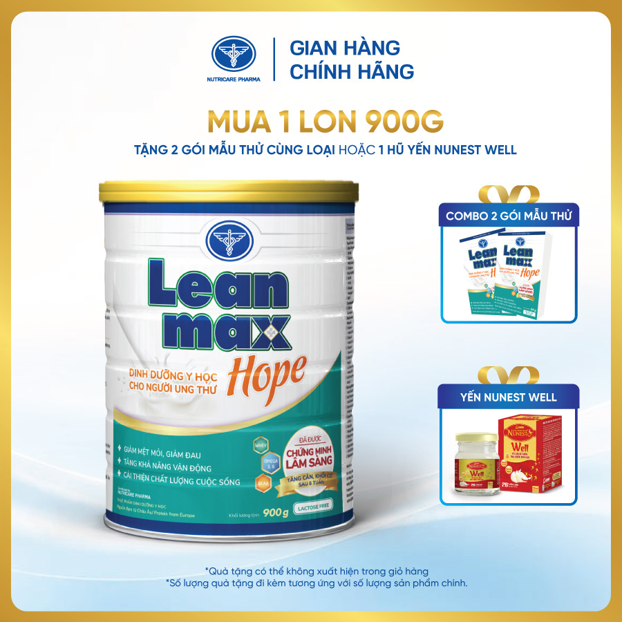 Lon sữa Leanmax Hope 900g - Sữa dành cho bệnh nhân K suy mòn