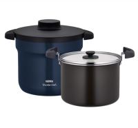 Nồi ủ Thermos KBJ-4502 4.3L màu xanh Navy Chính Hãng Làm mềm xương thịt bò nấu cháo tiết kiệm thời gian và năng lượng