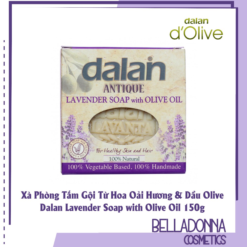 [Hcm]Xà Phòng Tắm Gội Từ Hoa Oải Hương & Dầu Olive Dalan Lavender Soap With Olive Oil 150G