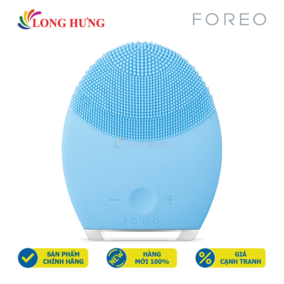 Máy Rửa Mặt Foreo Luna 2 - Hàng Nhập Khẩu - Đầu Silicone Làm Sạch Hiệu Quả Sóng Âm Làm Bong Tế Bào Chết 12 Chế Độ Rung Chống Nước Cao