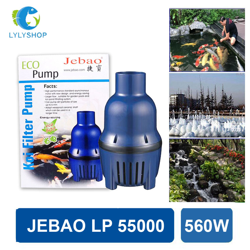 Máy bơm nước JEBAO LP55000 560W - 55000L/Hr cao cấp dùng bơm lọc nước hồ bể cá cảnh hồ Koi hòn non b