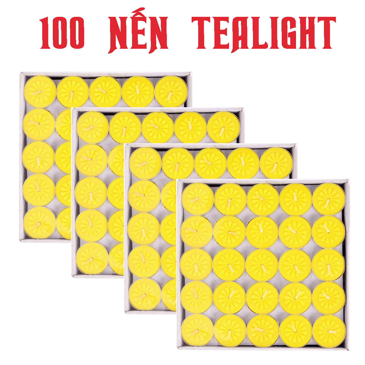 [HCM]Hộp 100v Cháy Khoảng 4h Nến Tealight ko mùi ko khói - Nến xông tinh dầu spa - Nến thả hoa đăng - Nến khử mùi - Nến hâm nóng trà - Nến cúng sao