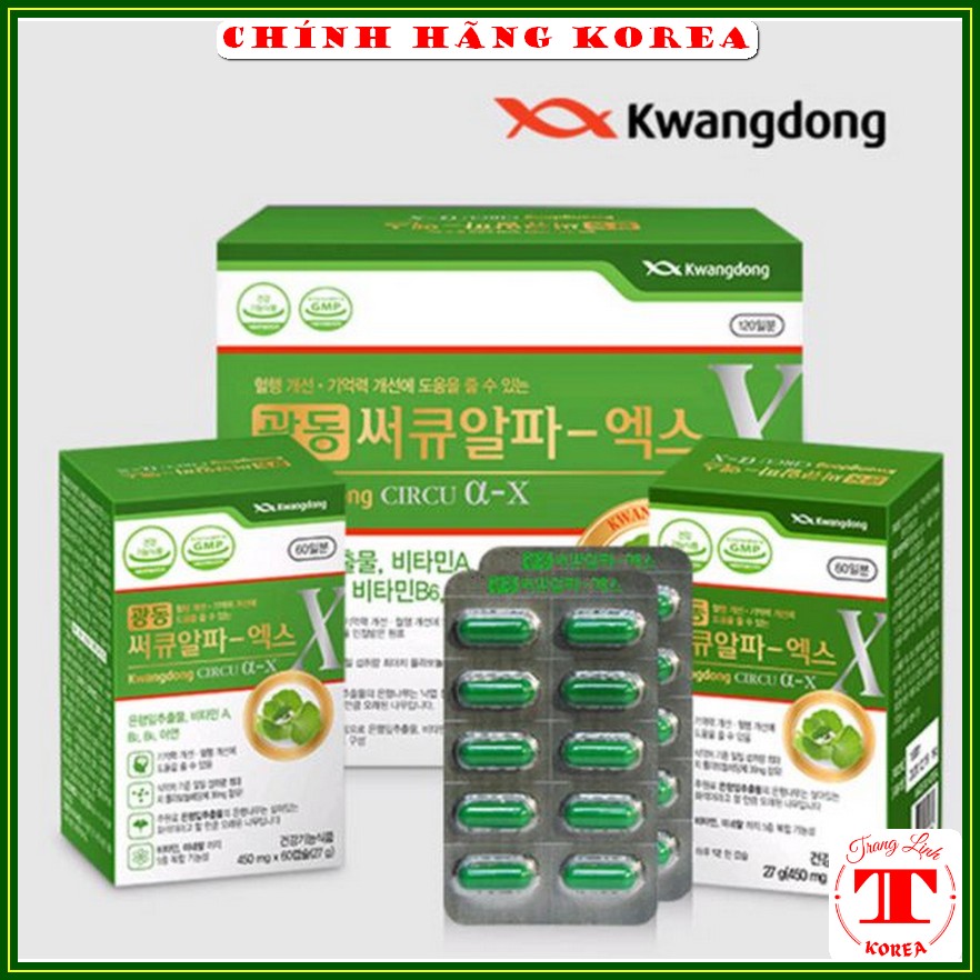 Bổ Não Hàn Quốc Kwangdong Circu Nội Địa Hộp 120 Viên - Giảm Căng Thẳng Đau Đầu Tiền Đình Phòng Ung Thư Trang Linh