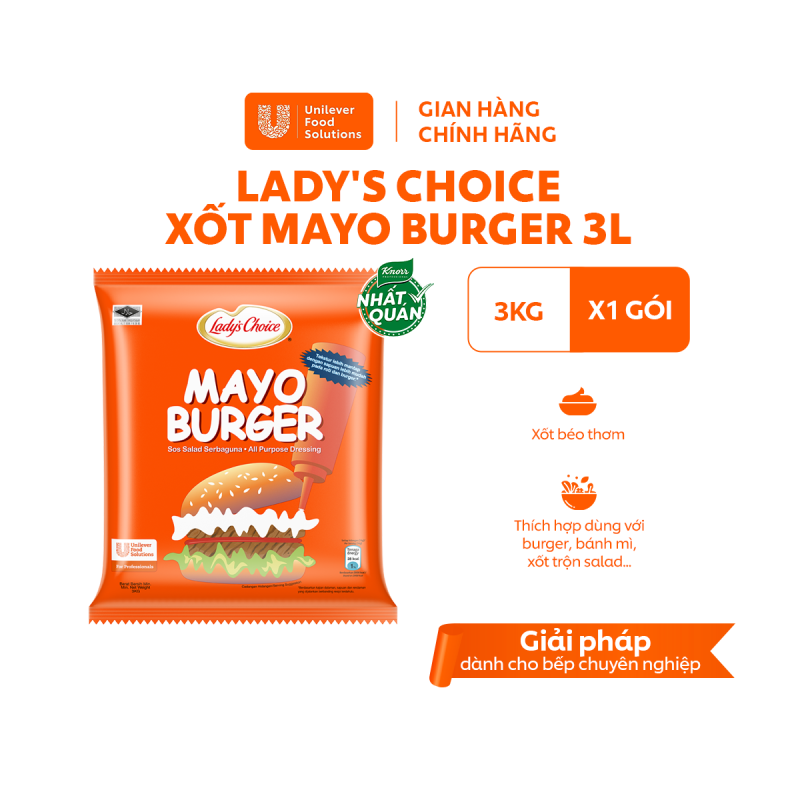 Ladys Choice Xốt Mayo Burger 3L - Chuyên Dùng Cho Nấu Ăn