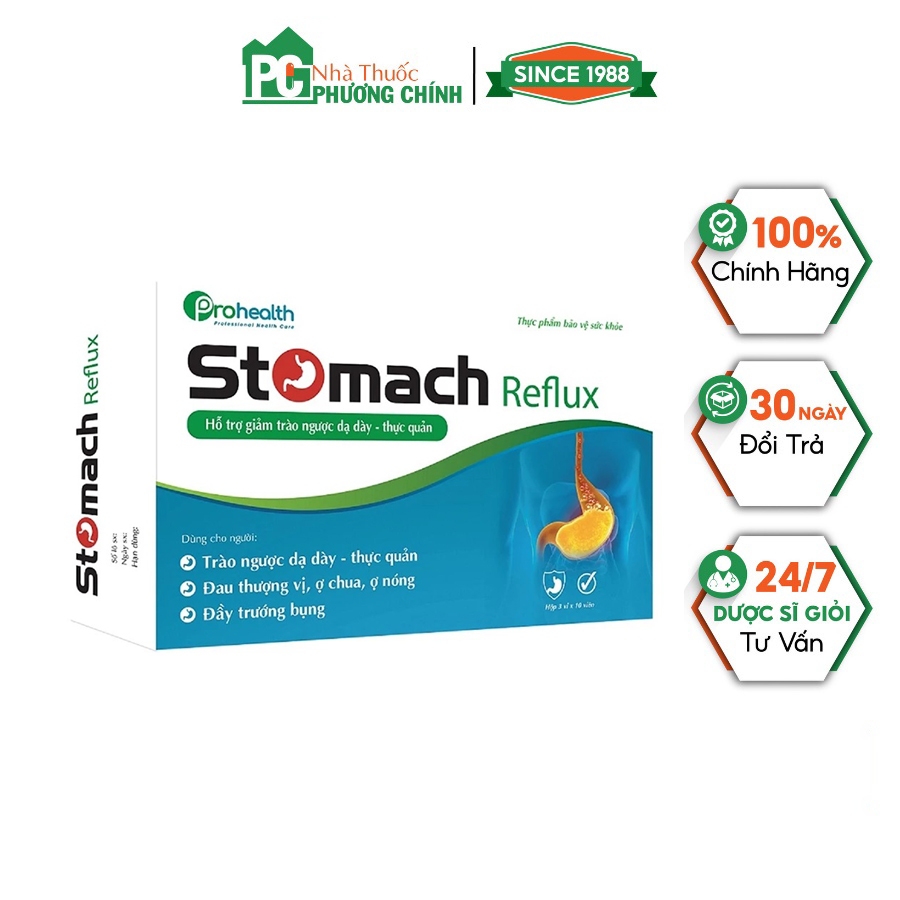 Stomach Reflux - Hỗ Trợ Giảm Trào Ngược Dạ Dày Thực Quản (Hộp 30 Viên)