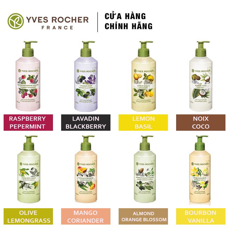 Sữa Dưỡng Thể Yves Rocher Body Lotion 390ml không nhờn rít chiết xuất từ thiên nhiên dưỡng da