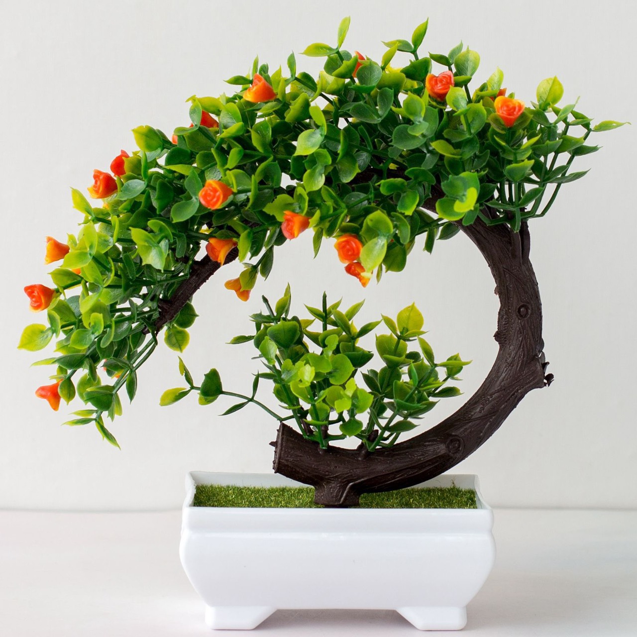 Chậu cây hoa giả trang trí nhà cửa chụp ảnh cắm bình bông nhựa để bàn đám cưới và phòng khách bàn th