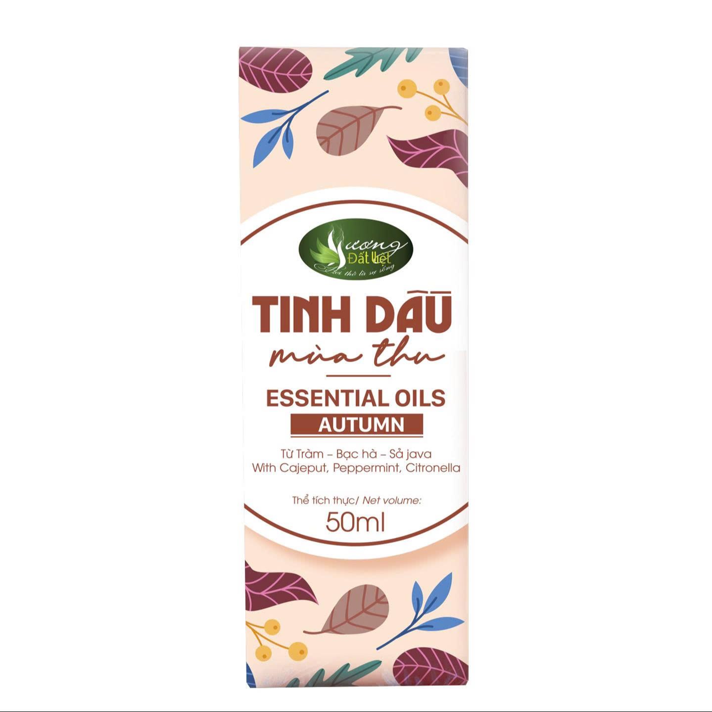 Tinh Dầu Tự Nhiên Mùa Thu (Sả Java Tràm Bạc Hà) Hương Đất Việt- Khử Mùi Xông Phòng Thư Giãn Hỗ Trợ Xua Muỗi Ngăn Côn Trùng