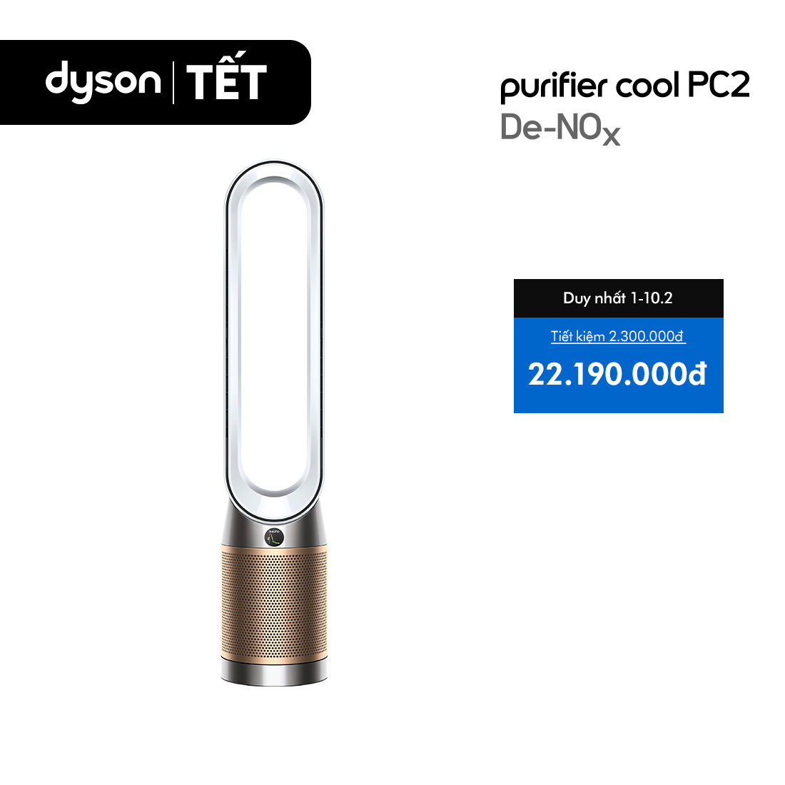 [CHỈ 1-4.2 - MEGA TẾT: VC Tối đa 3 Triệu] Máy lọc không khí Dyson Purifier Cool PC2 De-NOx TP12 (Trắ