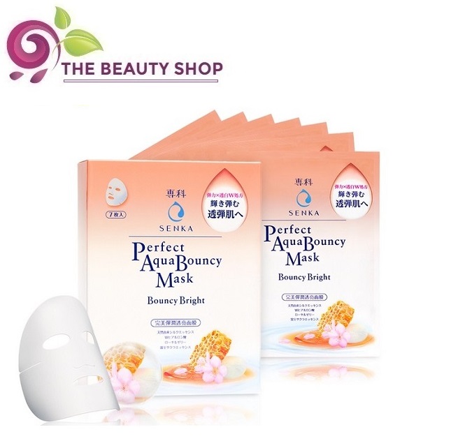 [Hcm]Combo 7 Mặt Nạ Cấp Ẩm Và Trắng Da Senka Perfect Aqua Bouncy Mask Bouncy Bright 23G