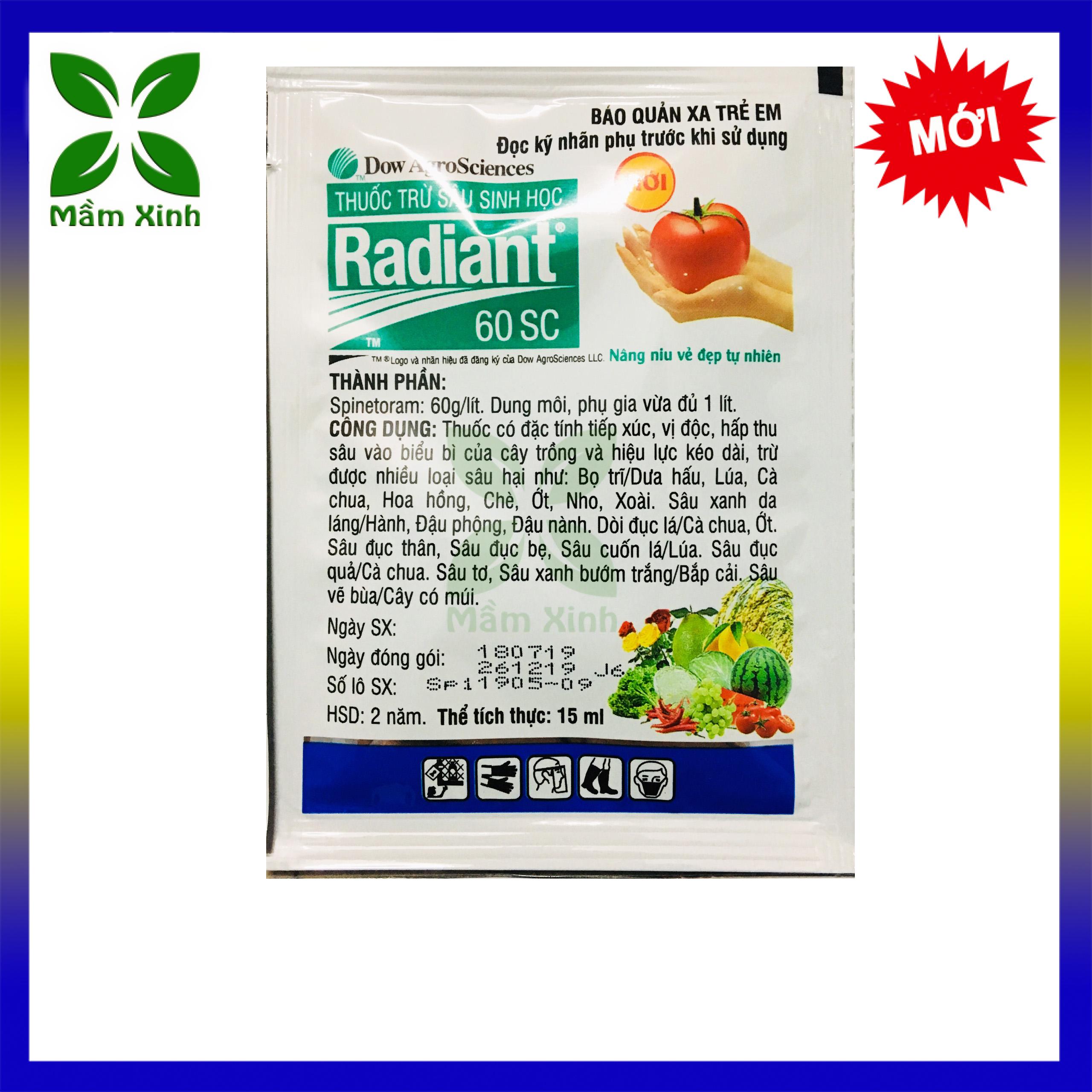 10 GÓI THUỐC TRỪ SÂU BỌ TRĨ RADIANT 60SC SINH HỌC