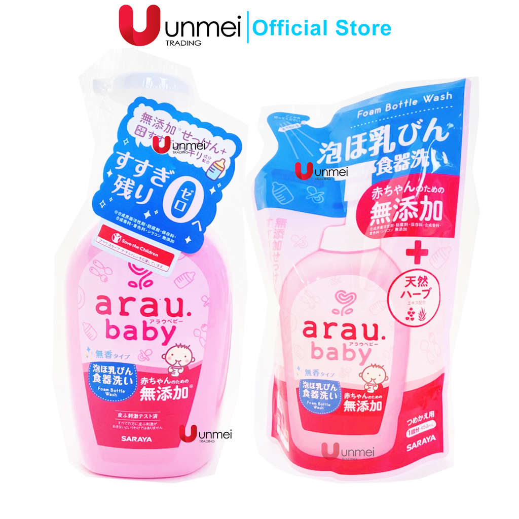 Nước rửa bình Arau baby chai 500ml/túi 450ml