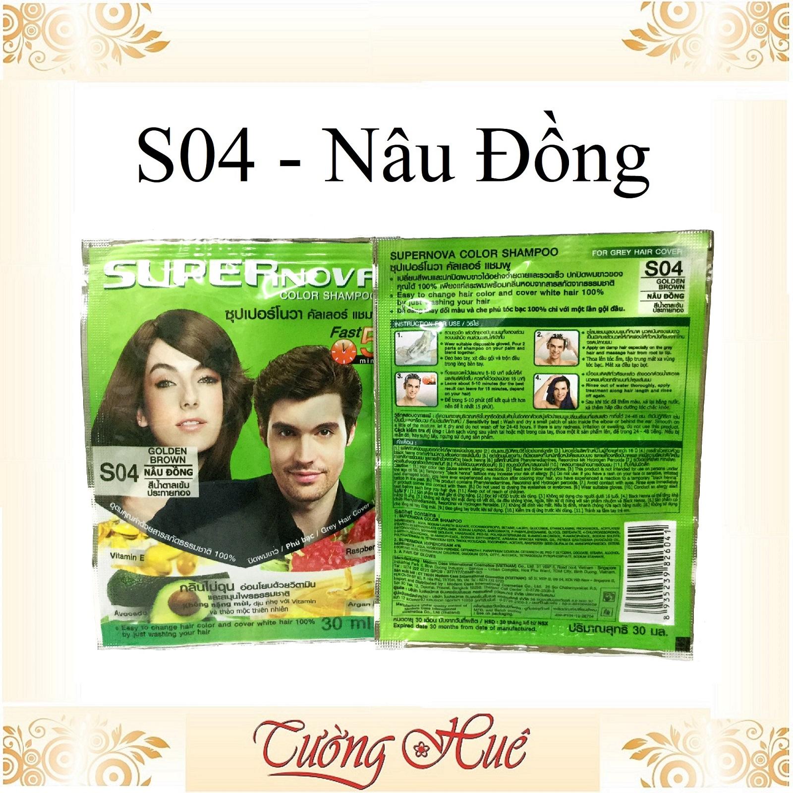 Gói gội nhuộm thảo dược Super Nova Thái Lan Color Shampoo - 30ml