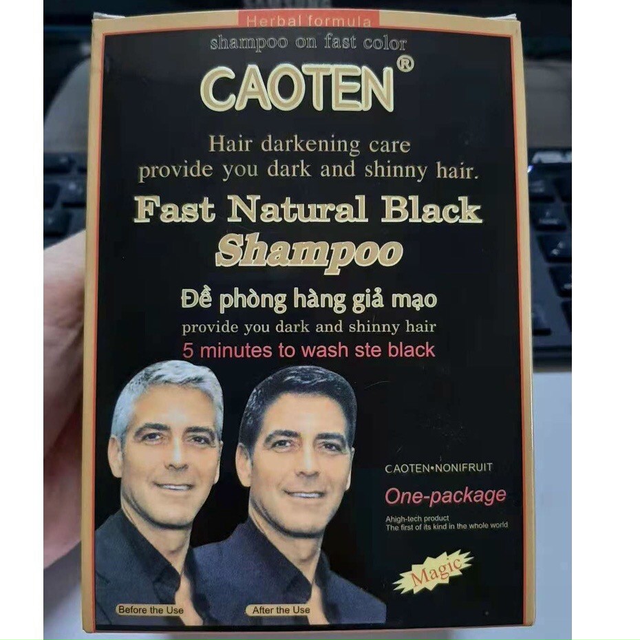 1 hộp gội là đen CAOTEN Fast Black Hair Shampoo