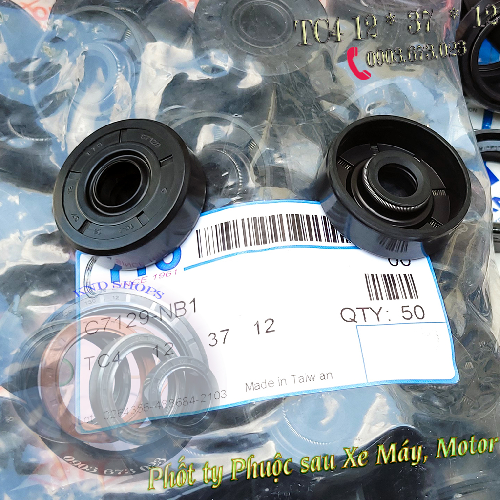 Phốt ty phuộc sau Yamaha Exciter hiệu TTO TC4 12*37*12 | CHR TC4 12*37*12 loại Phốt phuộc sau loại o