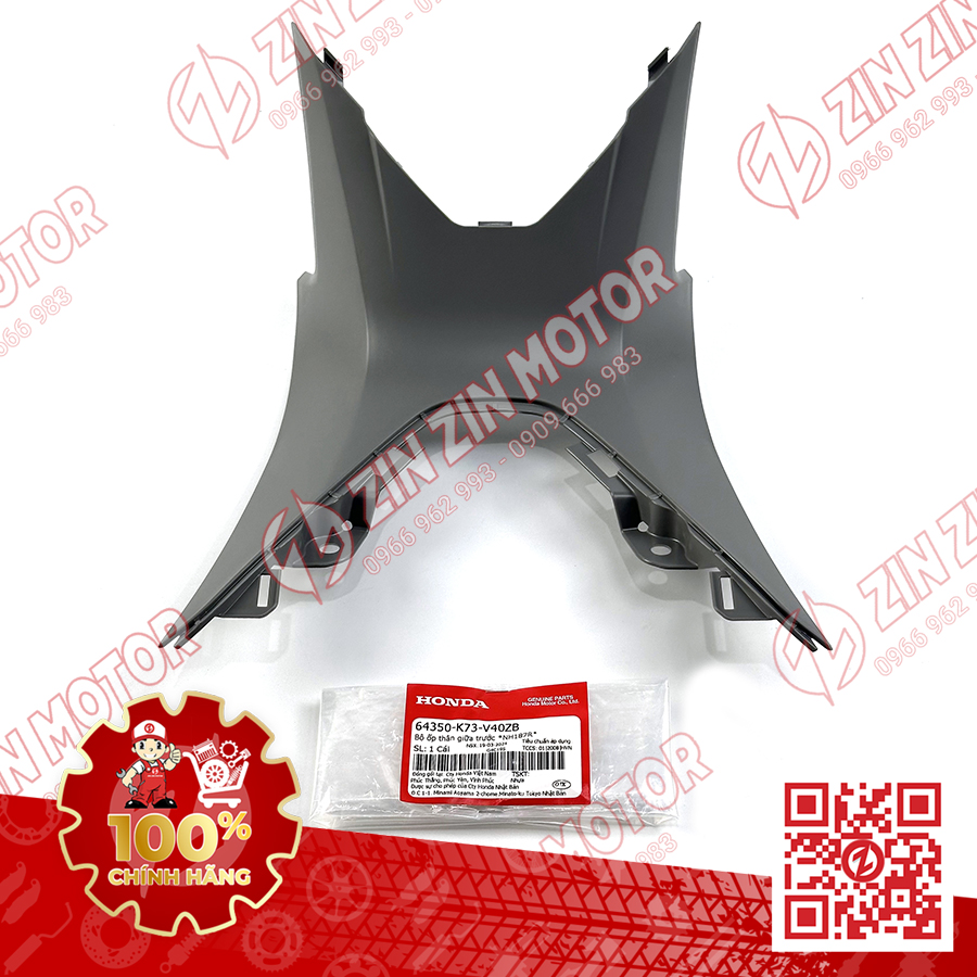 Bộ Ốp Thông Gió Nhựa Nhám Ốp Thân Giữa Xám Future 125 Fi Xe Future Led 2018 - 2024+ - ZZM