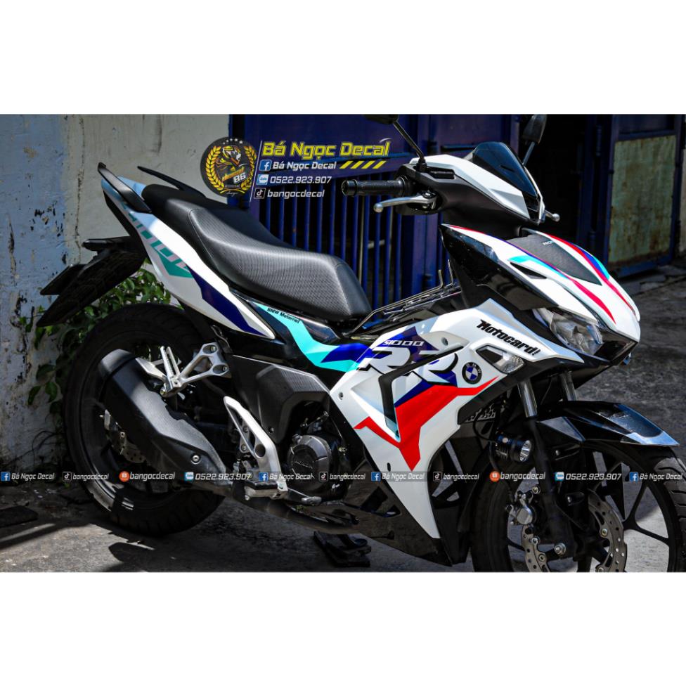 TEM DÁN BMW HP4 S1000RR XE WINNER X V3 MÀU TRẮNG ĐEN