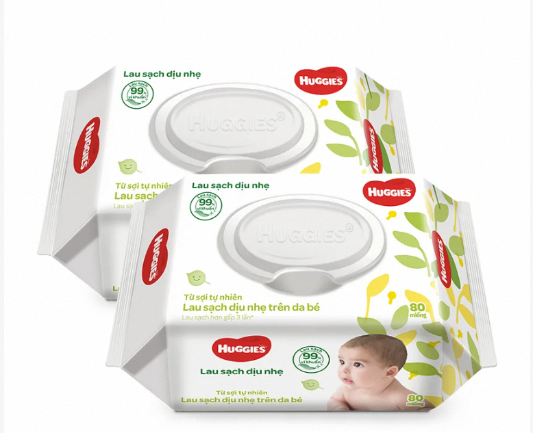 [GIFT] Combo 2 gói khăn ướt Huggies 80 miếng