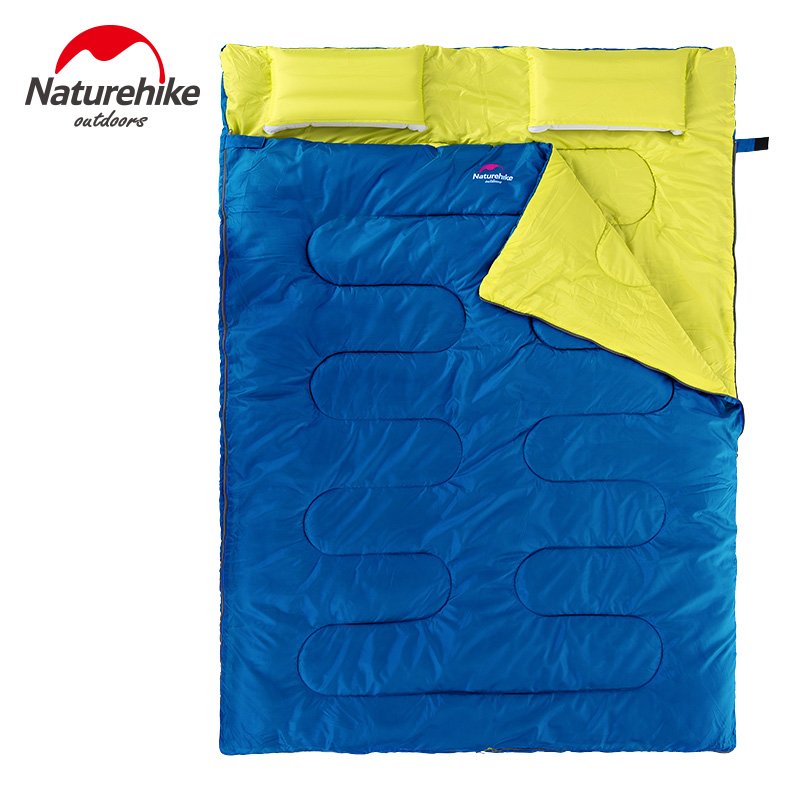 Túi ngủ du lịch cắm trại naturehike đô cắm trại du lịch dã ngoại túi đôi có thể tách đôi túi ngủ kèm