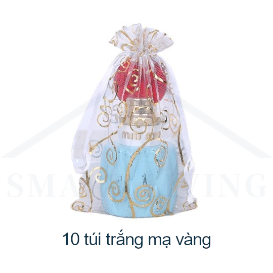 Túi voan dây rút họa tiết lượn sóng đựng trang sức hoa khô hoa thơm phụ kiện thời trang mẫu thử đồ trang điểm quà cưới
