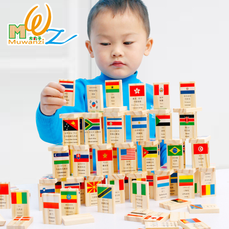 Cờ domino đồ chơi xếp hình ghép hình domino 100 quân cờ các nước bằng gỗ