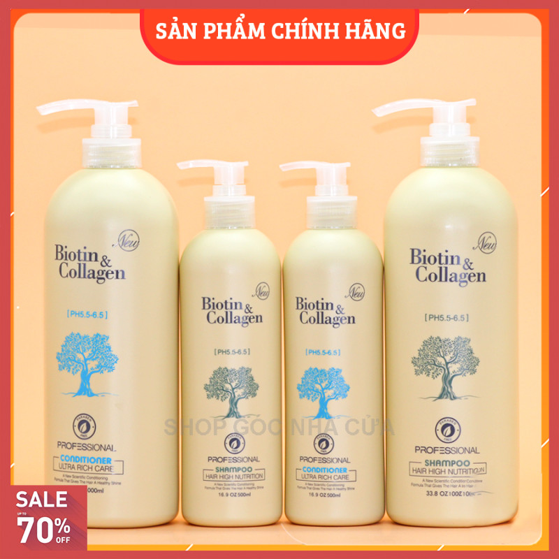 [Flash Sale] Cặp Dầu Gội Xả Biotin Collagen (Dung Tích Mỗi Chai 1000 Ml) Giảm Rụng Tóc Phục Hồi Tóc Khô Xơ Hư Tổn | Hàng Chính Hãng | Loại 1000Ml