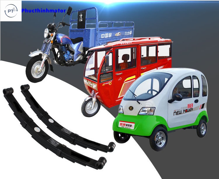 Nhíp xe cao cấp 7 lá kèm phụ kiện làm từ thép cao cấp hấp thụ giao động tốt phụ tùng cho xe ba bánh xe ba gác