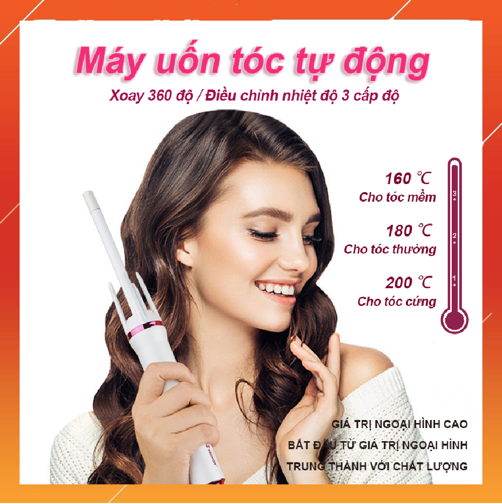 [Hàng Loại 1] Máy Uốn Tóc Tự Động Xoay 360 Độ Làm Xoăn Tóc