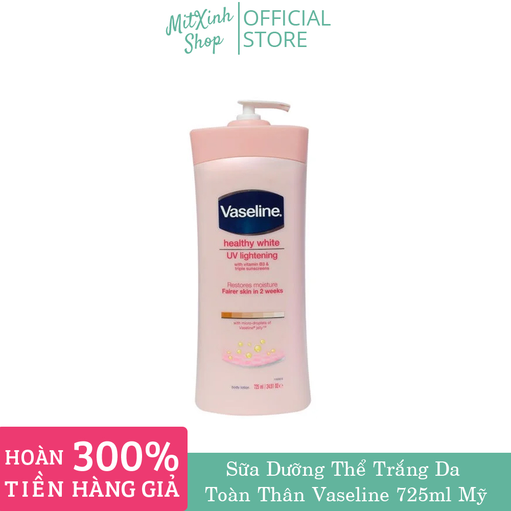 Sữa Dưỡng Thể Trắng Da Vaseline Lotion Mỹ 725Ml Trắng Mịn Màng Cấp Ẩm Chuyên Sâu Phù Hợp Cho Làn Da Châu Á