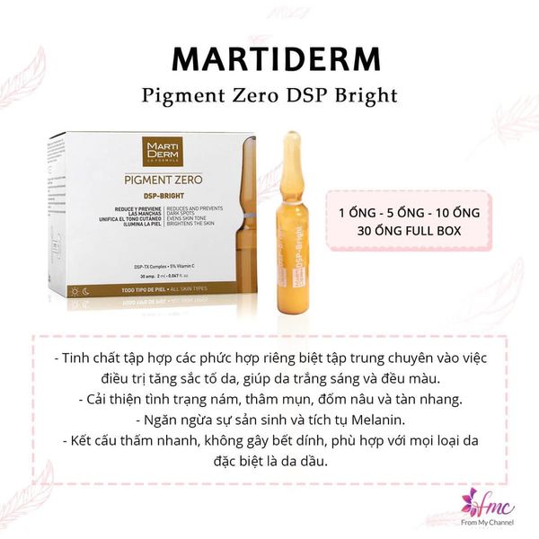 Dưỡng Sáng Da Chuyên Sâu Mờ Đốm Sắc Tố Với Martiderm Pigment Zero Dsp - Bright