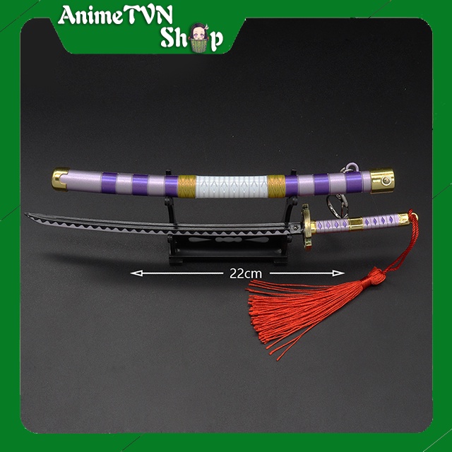 Móc khóa Kiếm katana Kim loại titan ko gỉ mô hình Kiếm của các Samurai trong One Piece (Đảo Hải Tặc)