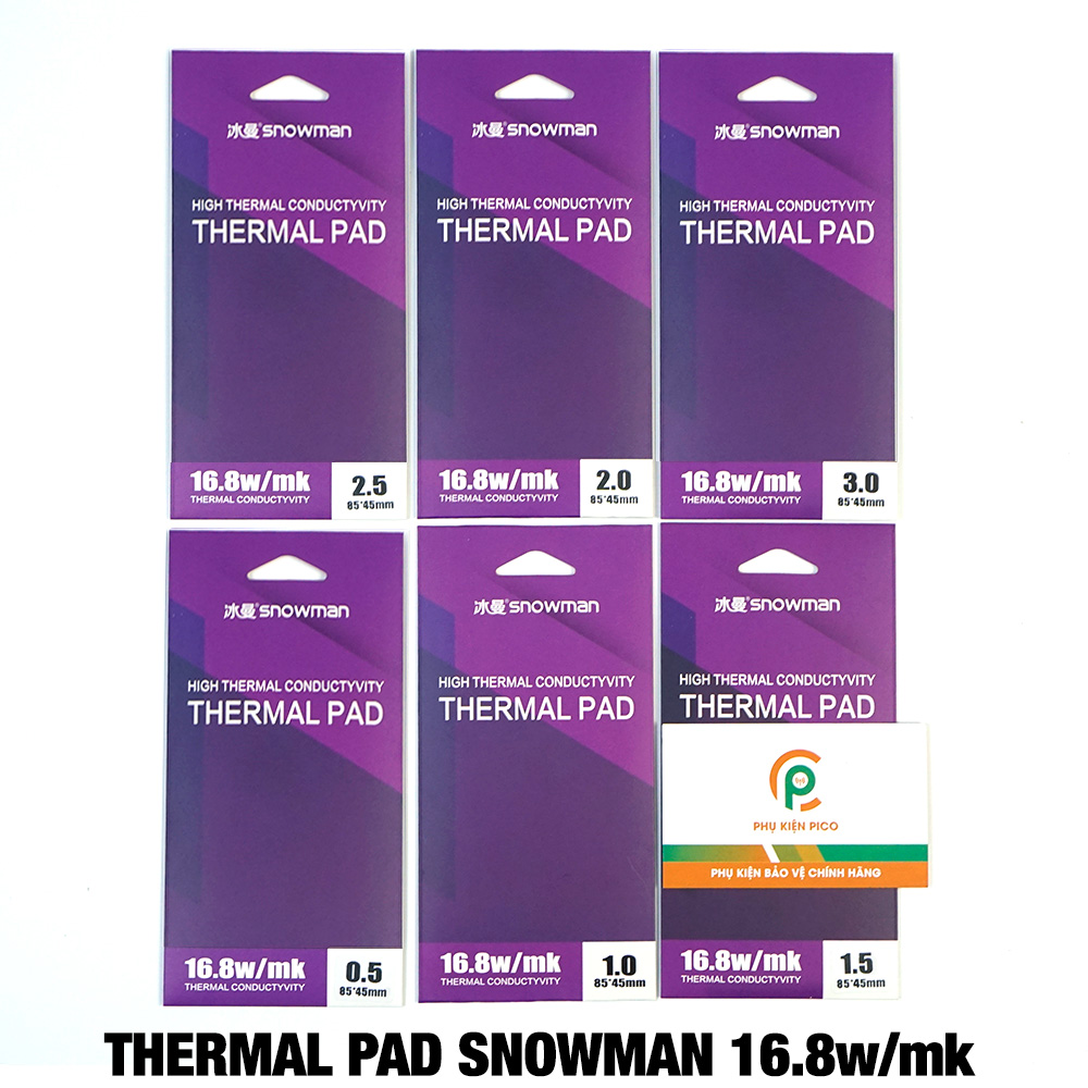 Miếng tản nhiệt cao cấp Thermal Pad SNOWMAN 16.8 W/mk / 13.8 W/mk chính hãng tản nhiệt GPU tản nhiệt