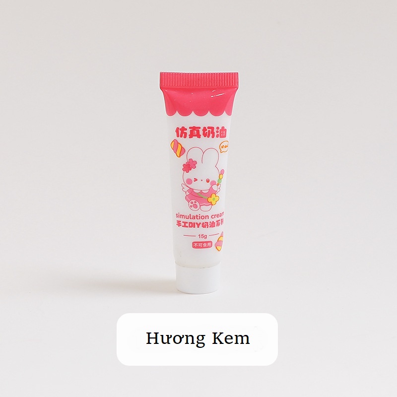 Keo kem hương trái cây tuýp 15ml (tặng kèm đầu chiết keo) đính charm trang trí vỏ ốp điện thoại làm slime DIY