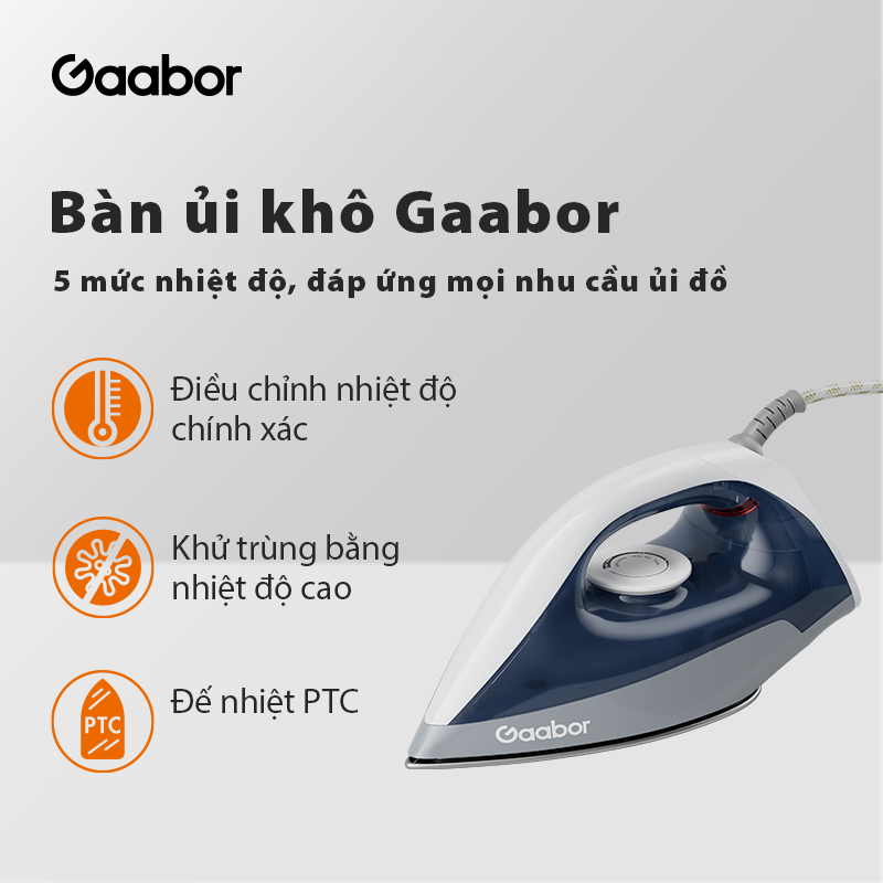 Bàn ủi hơi nước cầm tay Gaabor HM-M01A - Thiết kế gấp gọn, công suất 1200W