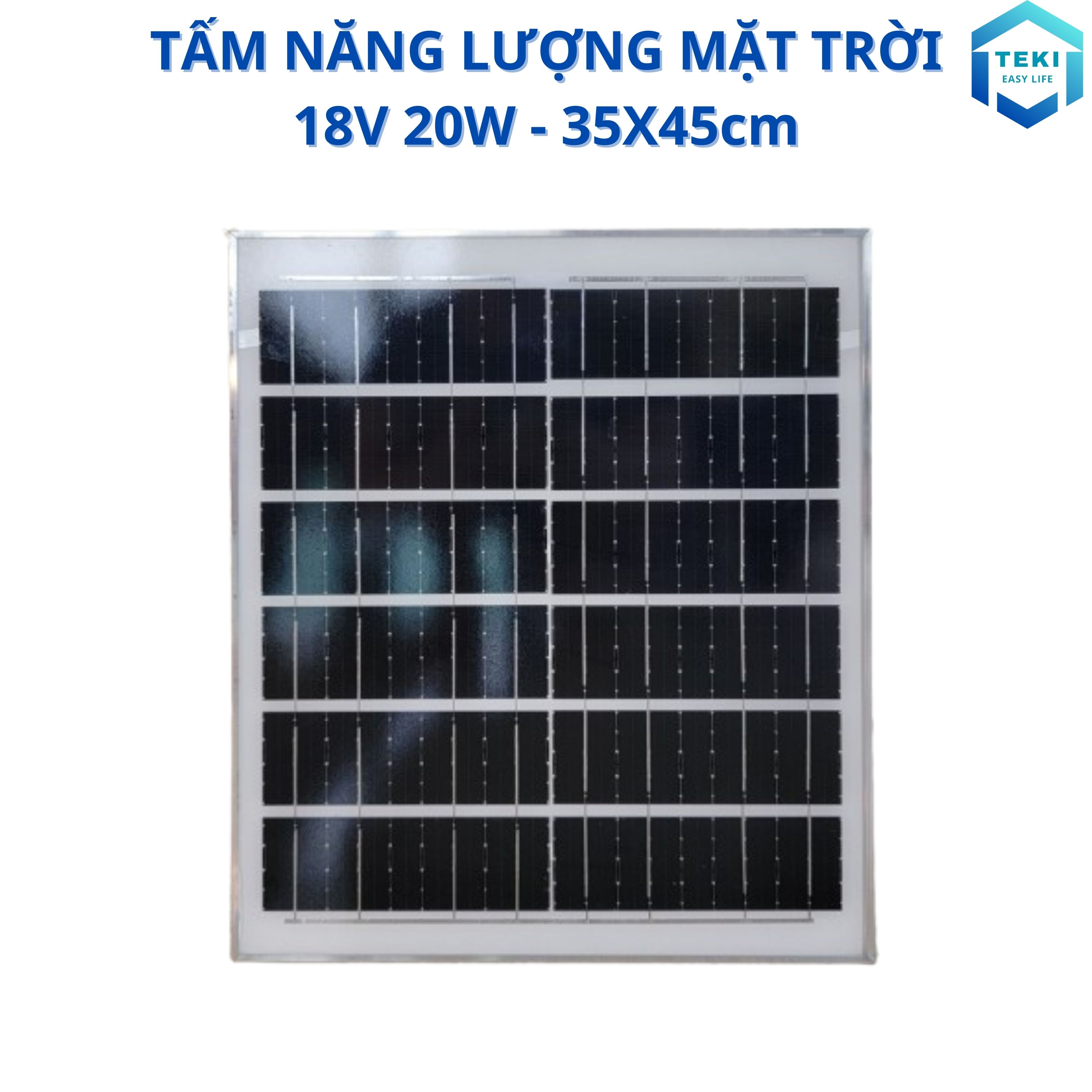 TẤM PIN NĂNG LƯỢNG MẶT TRỜI MONO 18V 20W 35x45cm - TEKI