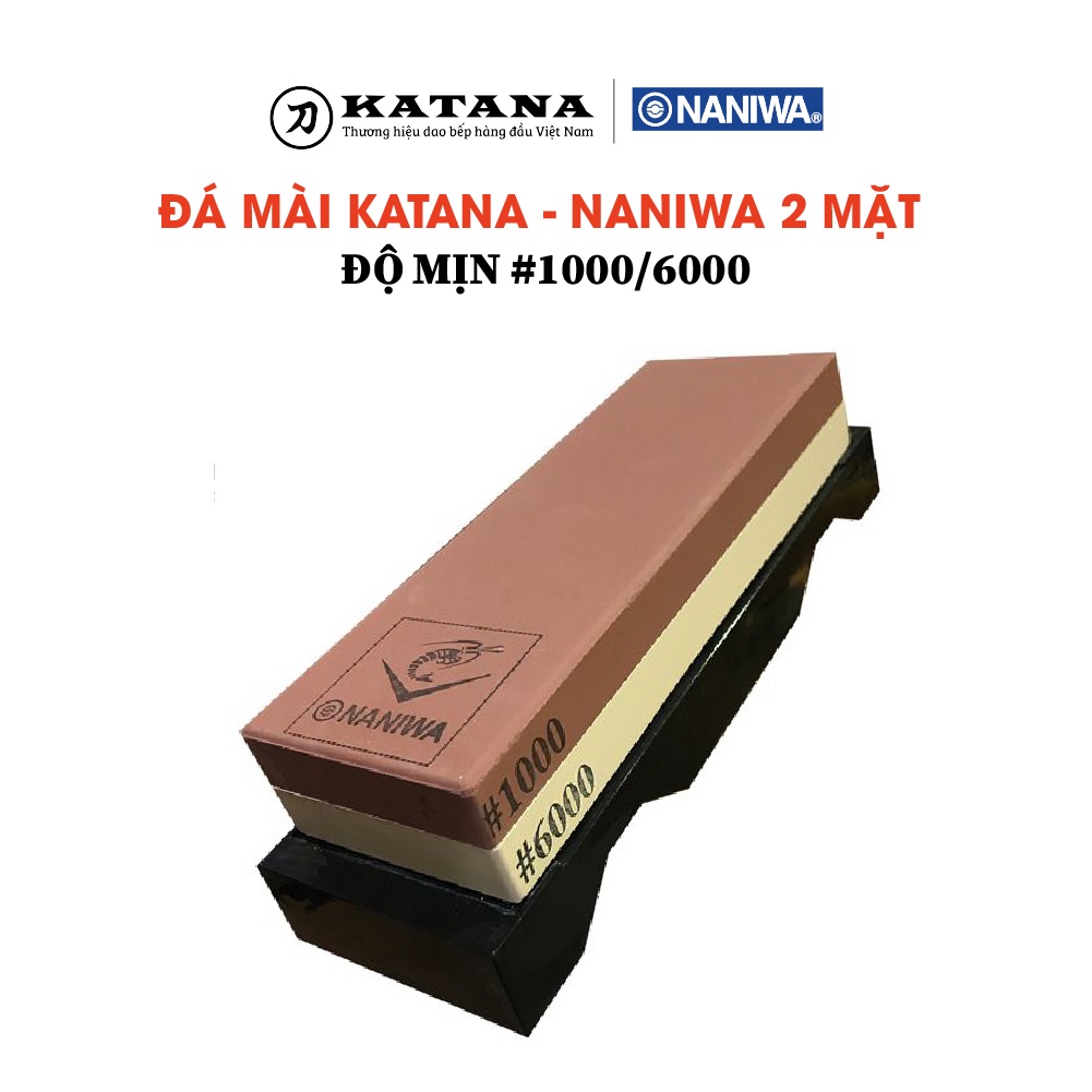 Đá bùn mài dao 2 mặt NANIWA x KATANA độ mịn #1000 và #6000 - NKT1000/6000D